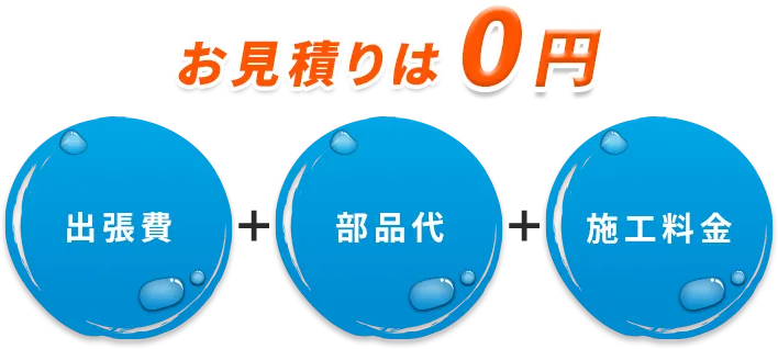 お見積は0円 出張費＋部品代＋施工料金